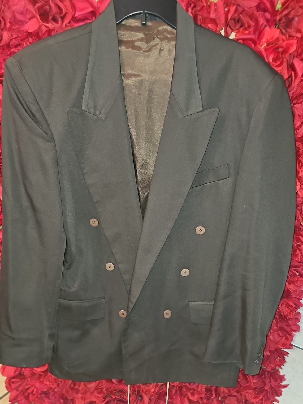 Azia Collection Double-Breasted Dk. Gray Men's Suit Blazer Size 40/42 No Sz Tag